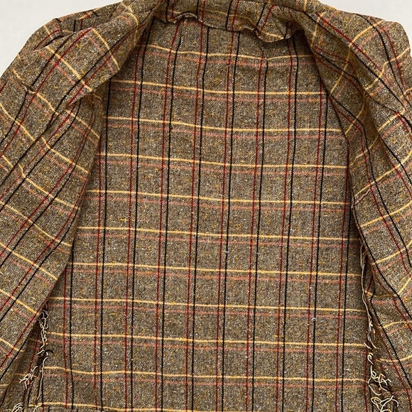 1970s Dagger Collar Brown Rust Red & Mustard Yellow Jacket / Blazer - Picture 10 of 10